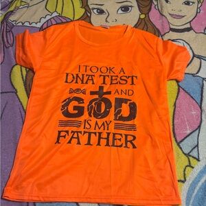 Orange Faith Graphic Tee - "God Is My Father"